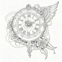 time and hustle   tattoo design idea