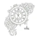 time and hustle   tattoo design idea