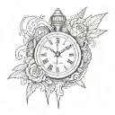 time and hustle   tattoo design idea