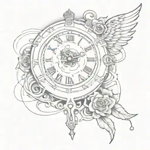 time and hustle   tattoo design idea