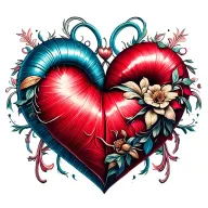 3d Heart shape tattoo design idea