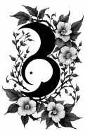 sweet pea flower ivy vines moon phases tattoo design idea