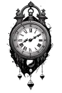 clock with pendulum swinging in space tattoo design idea
