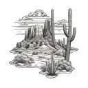 Arizona desert landscape tattoo design idea