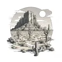 Arizona desert landscape tattoo design idea