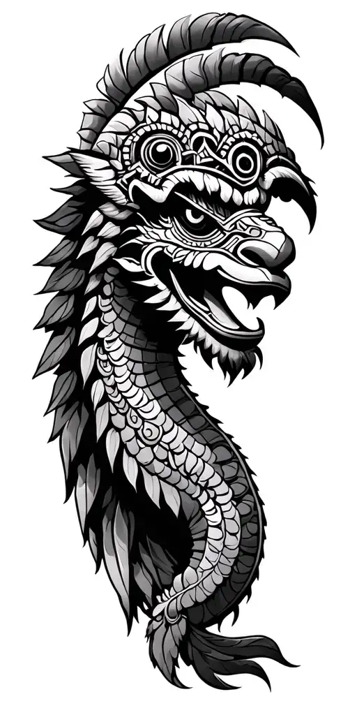 aztec god quetzalcoatl tattoo design idea