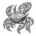 tribal crab tattoo design idea