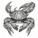 tribal crab tattoo design idea