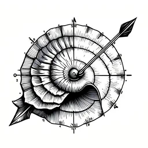 Longitude and latitude of santiago Spain  with an arrow and the camino seashell  tattoo design idea