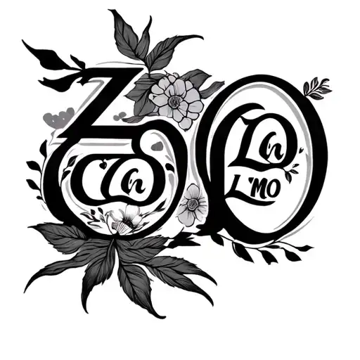 Family letter tatto with ZO LO LH CO MO tattoo design idea