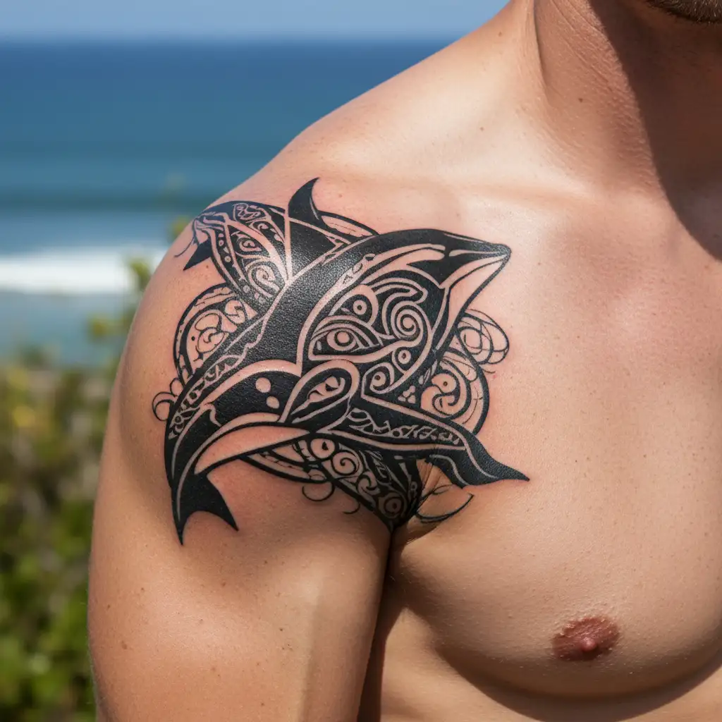 orca pisces tattoo design idea