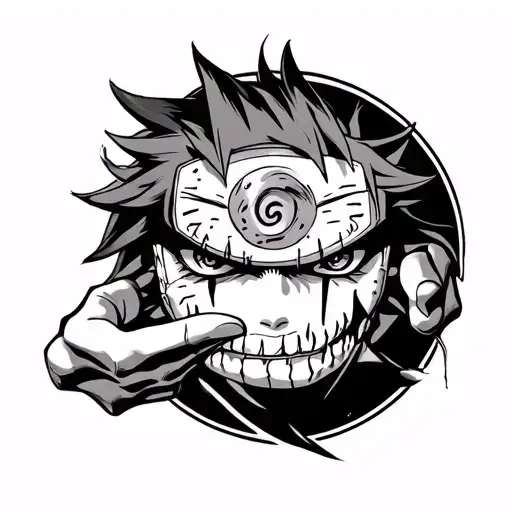 pain from naruto holding curse mark with sharinghan eyes  tattoo design idea