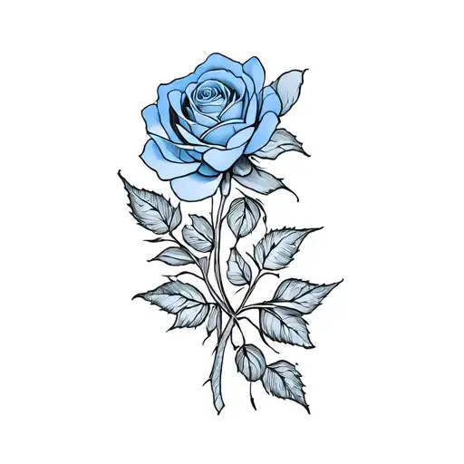 a tattoo of a blue rose black lace patterns tattoo design idea