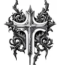 medieval cross tattoo design idea