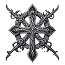 medieval cross tattoo design idea