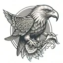 eagle holding trout tattoo design idea