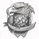eagle holding trout tattoo design idea