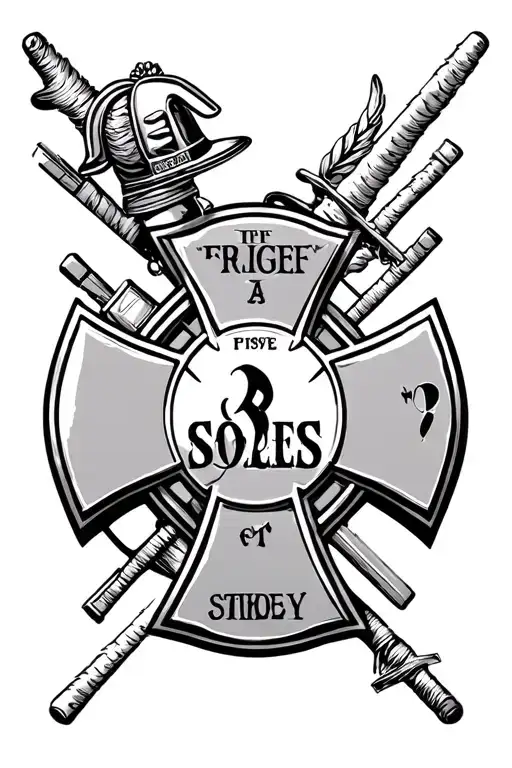 firefighter Maltese cross tattoo design idea