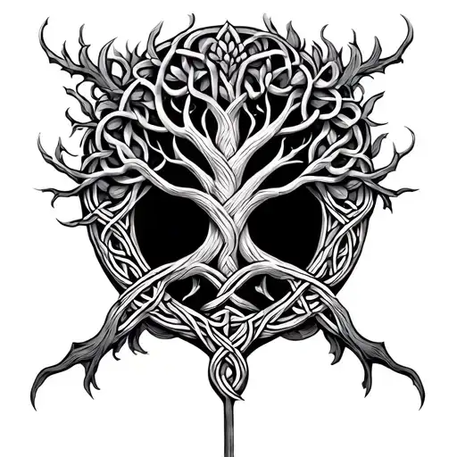 Celtic tree of life tattoo design idea