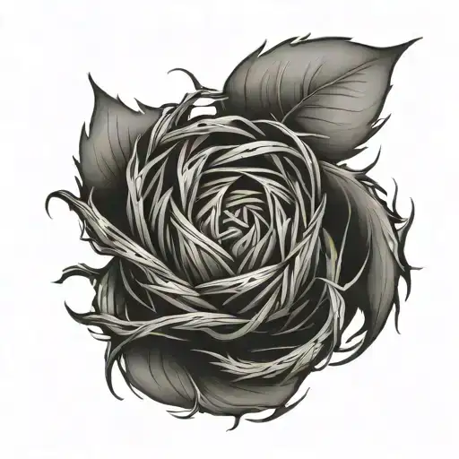 tumbleweed rolling tattoo design idea