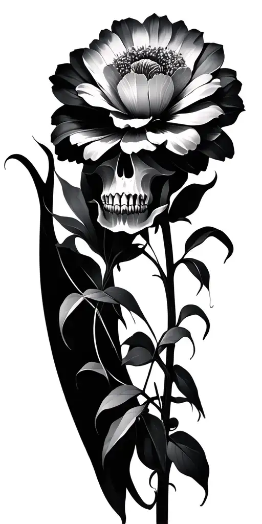 Memento Mori Memento Live Flower Geometric tattoo design idea