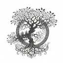 A tree of life with roots symbolizing healing, growth, and love tattoo design idea