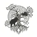 A tree of life with roots symbolizing healing, growth, and love tattoo design idea