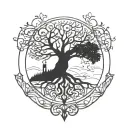 A tree of life with roots symbolizing healing, growth, and love tattoo design idea