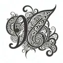 numeric number 19 large wine tattoo design idea