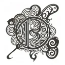 numeric number 19 large wine tattoo design idea