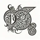 numeric number 19 large wine tattoo design idea