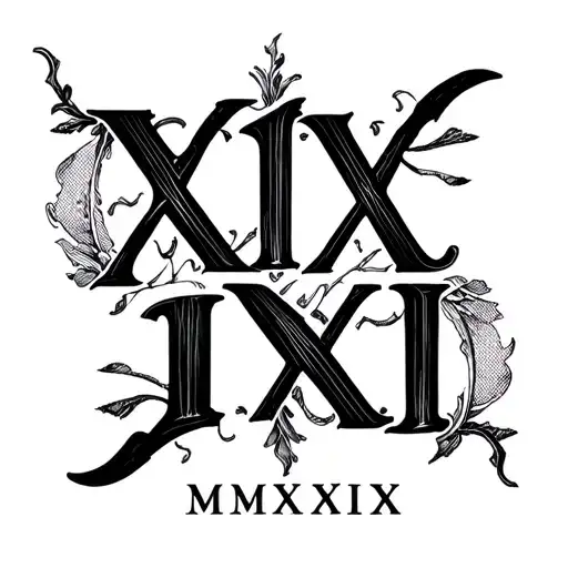 "XXIX VIII MMXIX" Roman numbers tattoo design idea