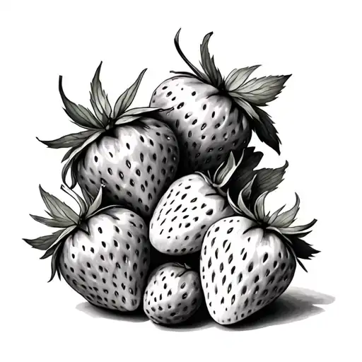 Strawberries tattoo design idea