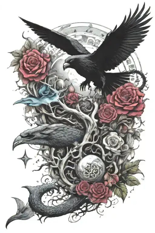 pyramideyeball,dragon,roses,tree of life,waterfall,moon,whale,nasty,raven, snakes,earth,mushrooms,marijuana  tattoo design idea