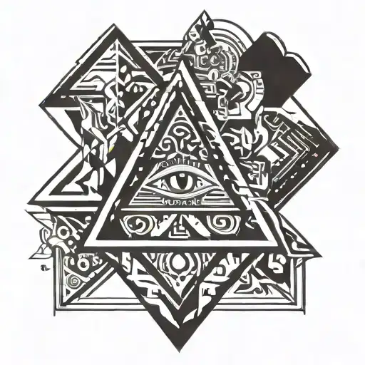 alchemy triangle tattoo design idea