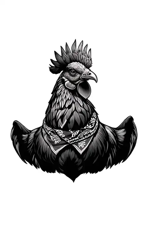 gallo with bandana desgin tattoo design idea