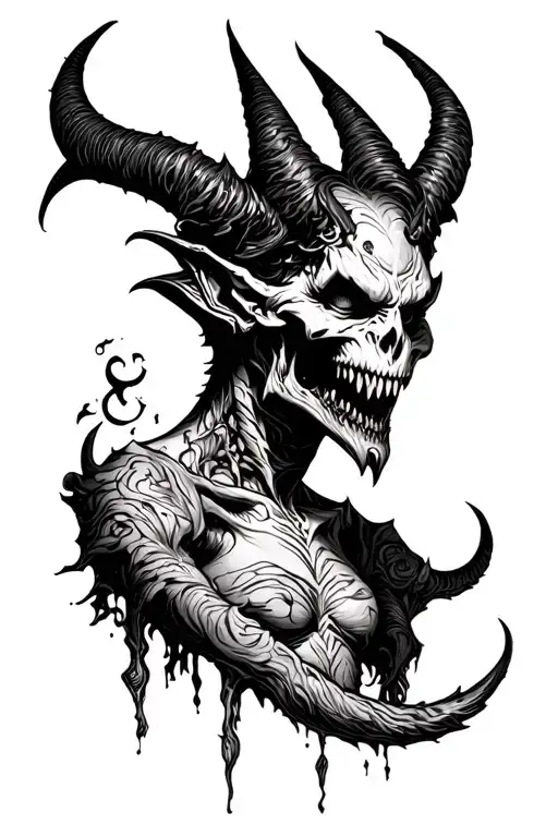 Scary devil tattoo design idea