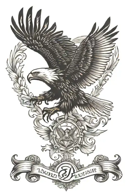 memorial tattoo for dad with eagle flying tattoo design idea