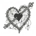 barb wire wrapped heart  tattoo design idea