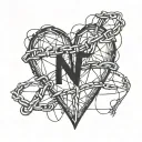 barb wire wrapped heart  tattoo design idea