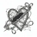 barb wire wrapped heart  tattoo design idea