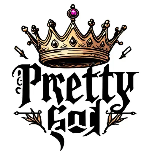 "I'm Pretty God" crown tattoo design idea