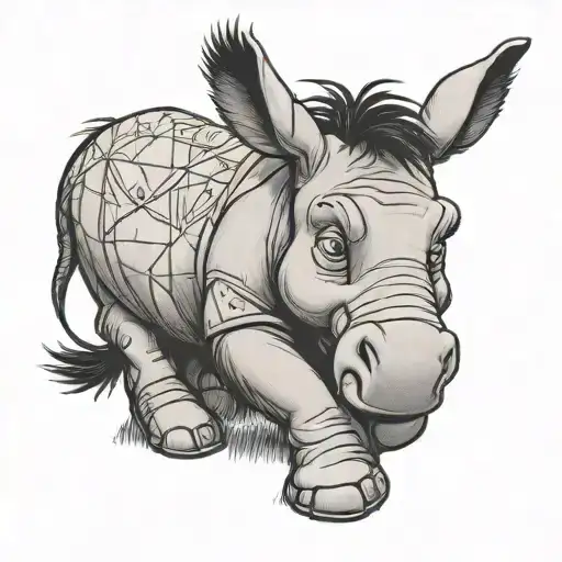 eeyore Disney wood tattoo design idea