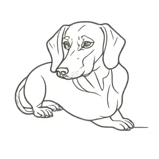 sausage dog breed tattoo design idea