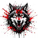 Wolf and Dragon wrapped tattoo design idea