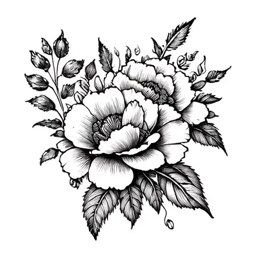 composition floral design tattoo design idea