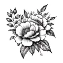 composition floral design tattoo design idea
