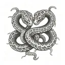 two headed snake with different personalities  tattoo design idea