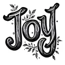 Word joy tattoo design idea