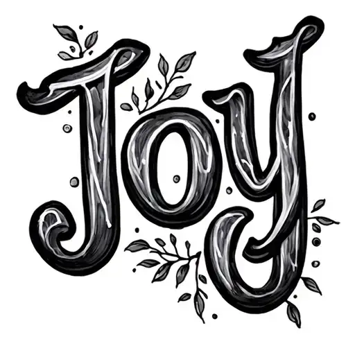 Word joy tattoo design idea